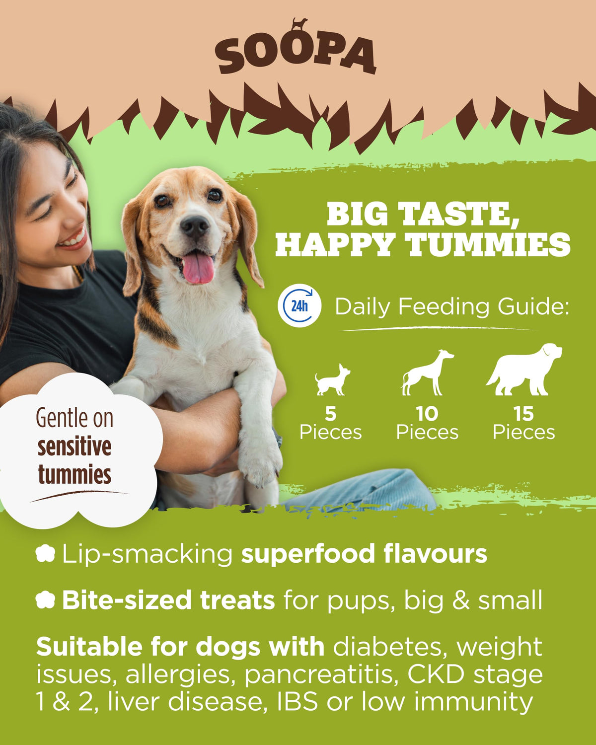 Soopa Strawberry Dog-Quiri Healthy Bites, Dog Training Treats, 50 g, 1-Pack