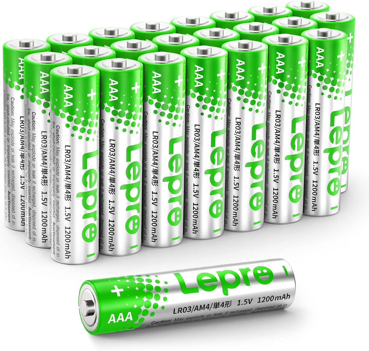 Lepro AAA Alkaline Batteries 24 Pack, 1200mAh Triple A Battery Long Lasting