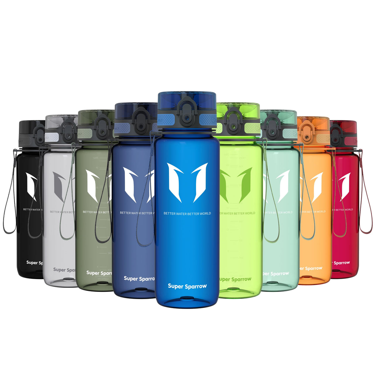 Sparrow Water Bottle 500ml/750ml/1L BPA-Free Tritan Drinks Bottle One-Click
