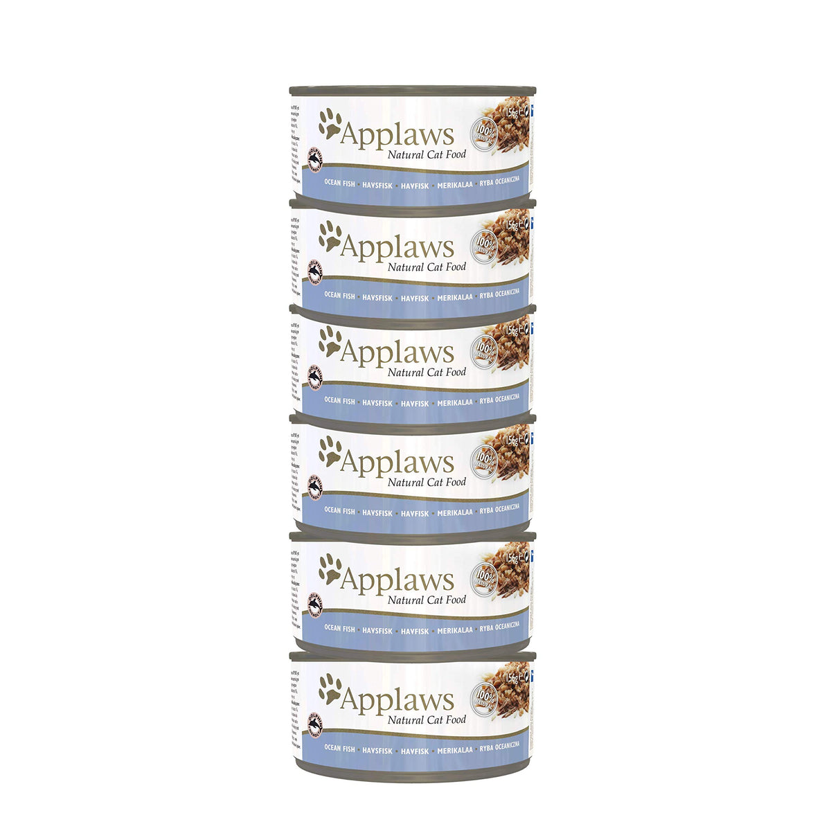 Applaws Natural Wet Cat Food, Multipack Fish Selection in Broth 70 g Tin (Pack of 12)