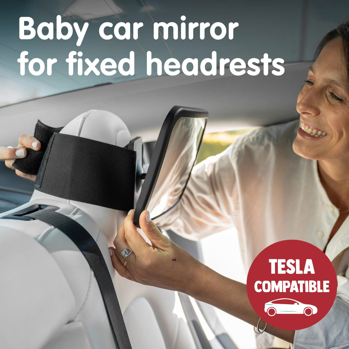 Onco Baby Car Mirror - Award-Winning, Shatterproof & Shakeproof [Black]