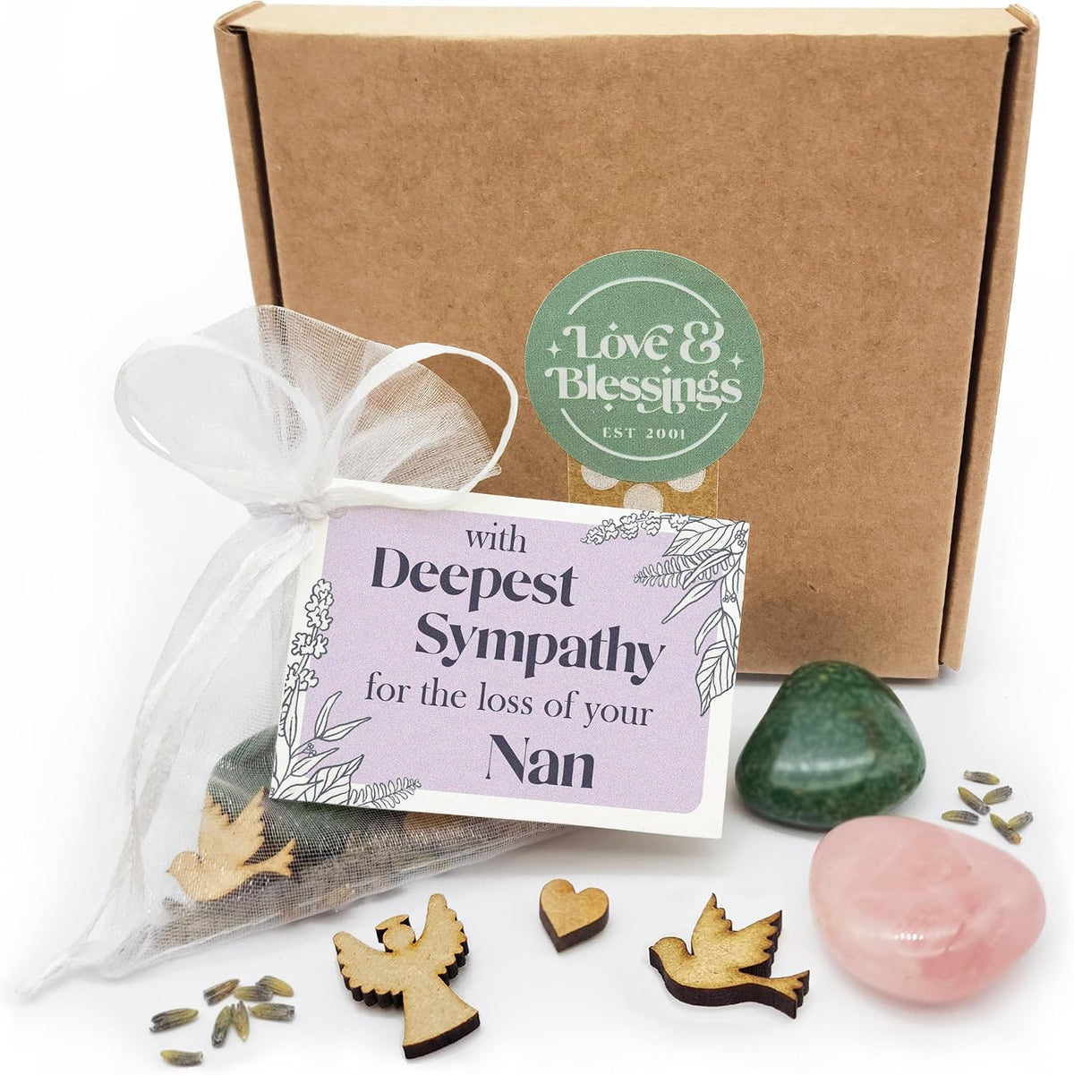 Loss of Nan - Deepest Sympathy gemstone gift bag with mini card