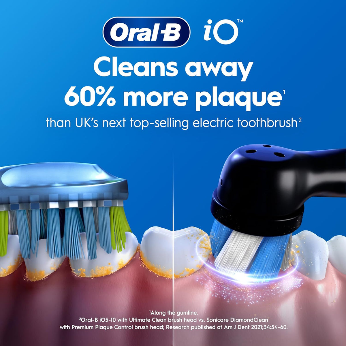 Oral-B iO2 Electric Toothbrush for Adults, Night Black, with Travel Case