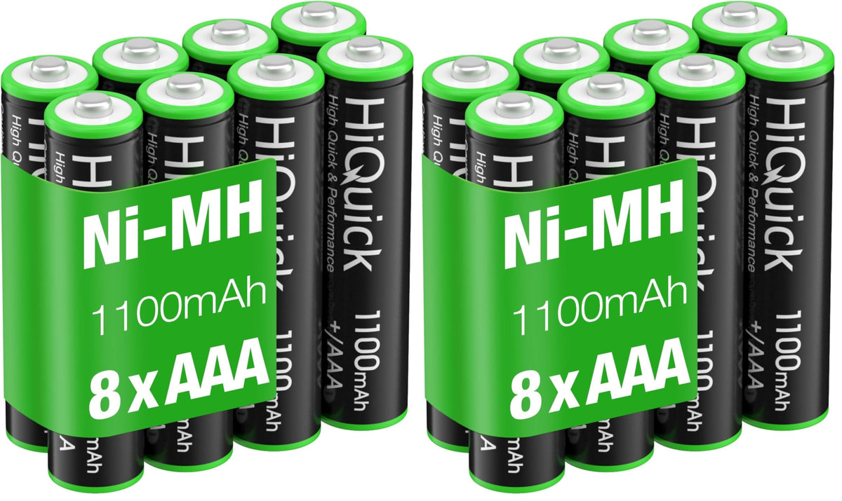 HiQuick 16 Pack AA AAA Rechargeable NiMH Batteries Set,1200 Cycles