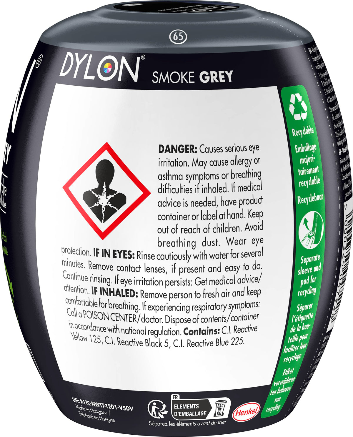 DYLON Washing Machine Fabric Dye Pod, Intense Black, 350g