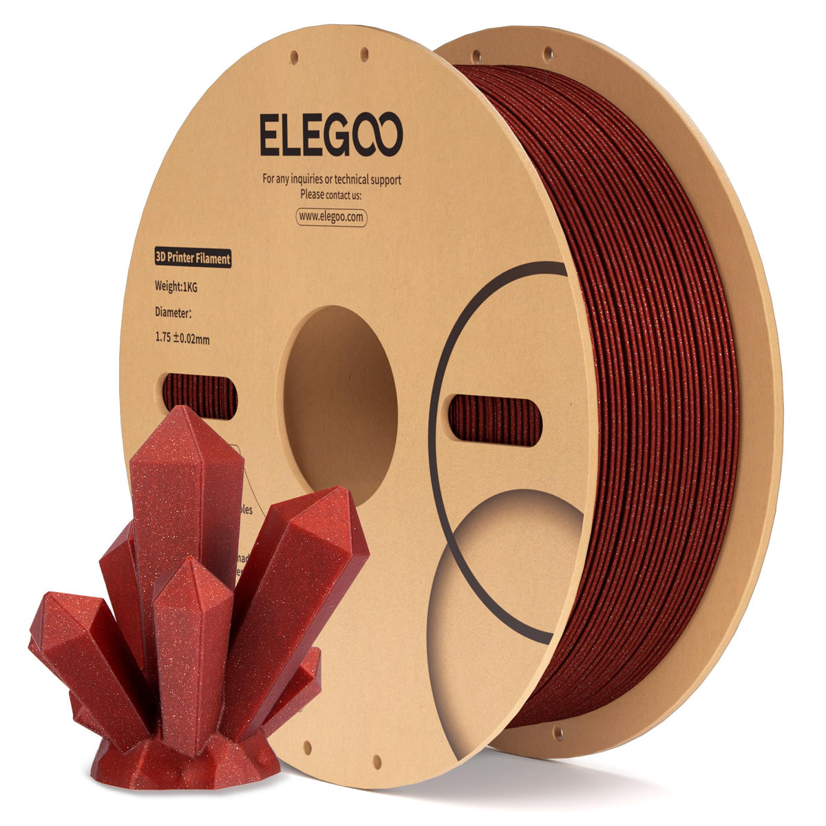 ELEGOO Silk PLA Filament 1.75mm Blue Purple 1KG, Shiny Dual Colours 3D Filament Dimensional Accuracy +/- 0.05mm, 1kg Spool(2.2lbs) Fits for Most FDM 3D Printers