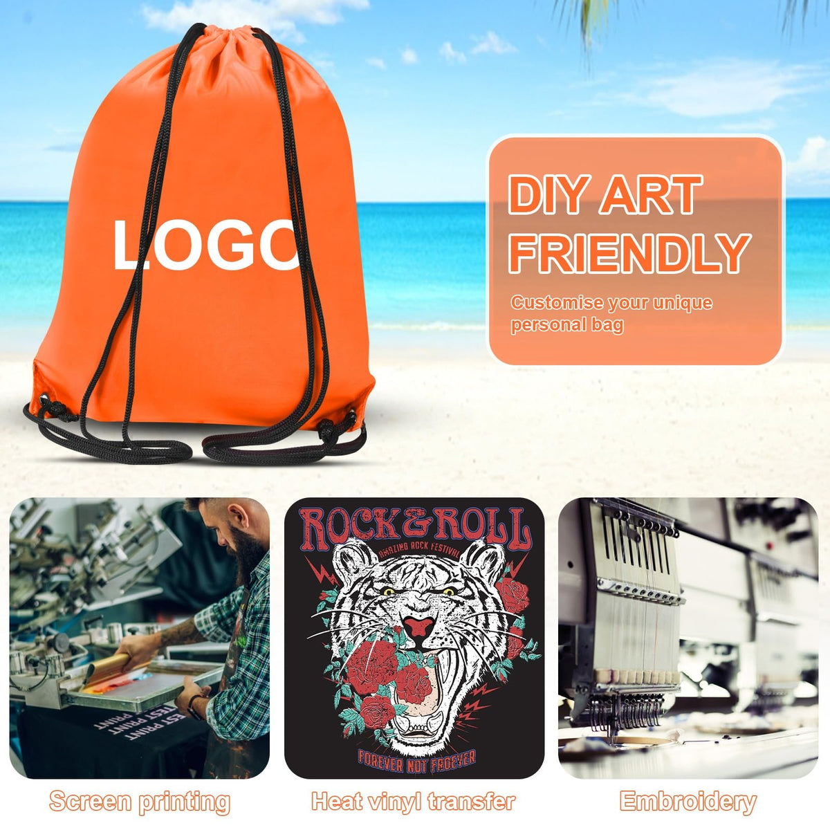 WESTWOOD FOX Drawstring Gym Bag String Bags Gym Sack Backpack PE Bags for Women Men Trainer Swimming Bag Travel Beach School Holidays Suitable for Sports,kids,Boys,Girls (Green)