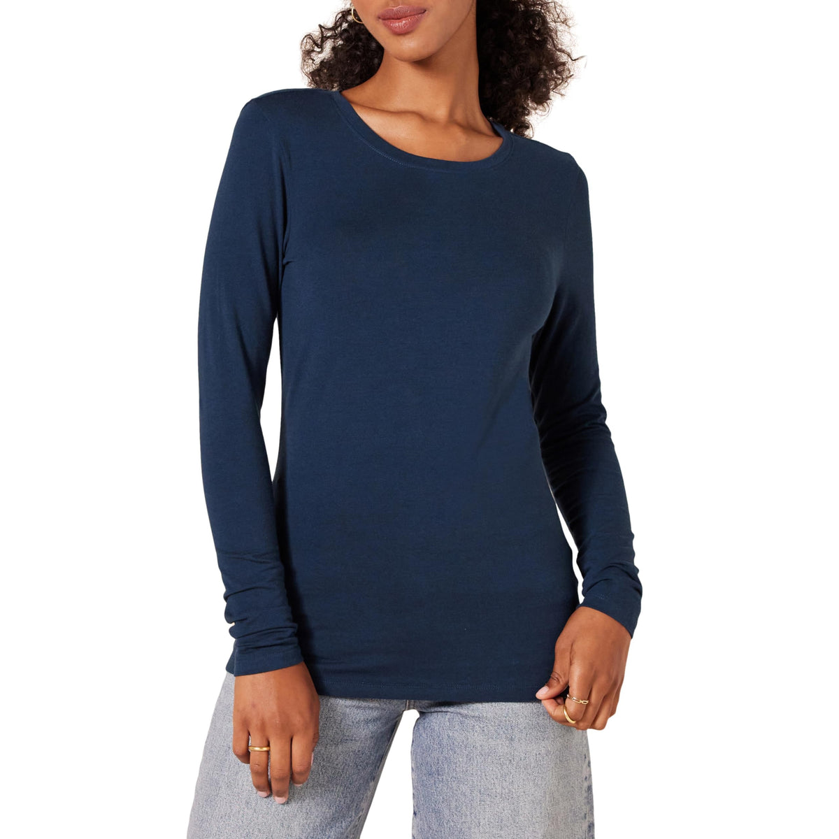 Amazon Essentials Women's Regular-Fit Long-Sleeve Crewneck T-Shirt (Available in Plus Size)