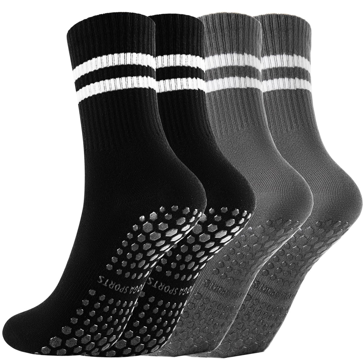 Non Slip Yoga Grip Pilates Socks for Women&Men Anti Slipper Grippy Socks for Ballet, Hospital, Dance, Trampoline, Barre