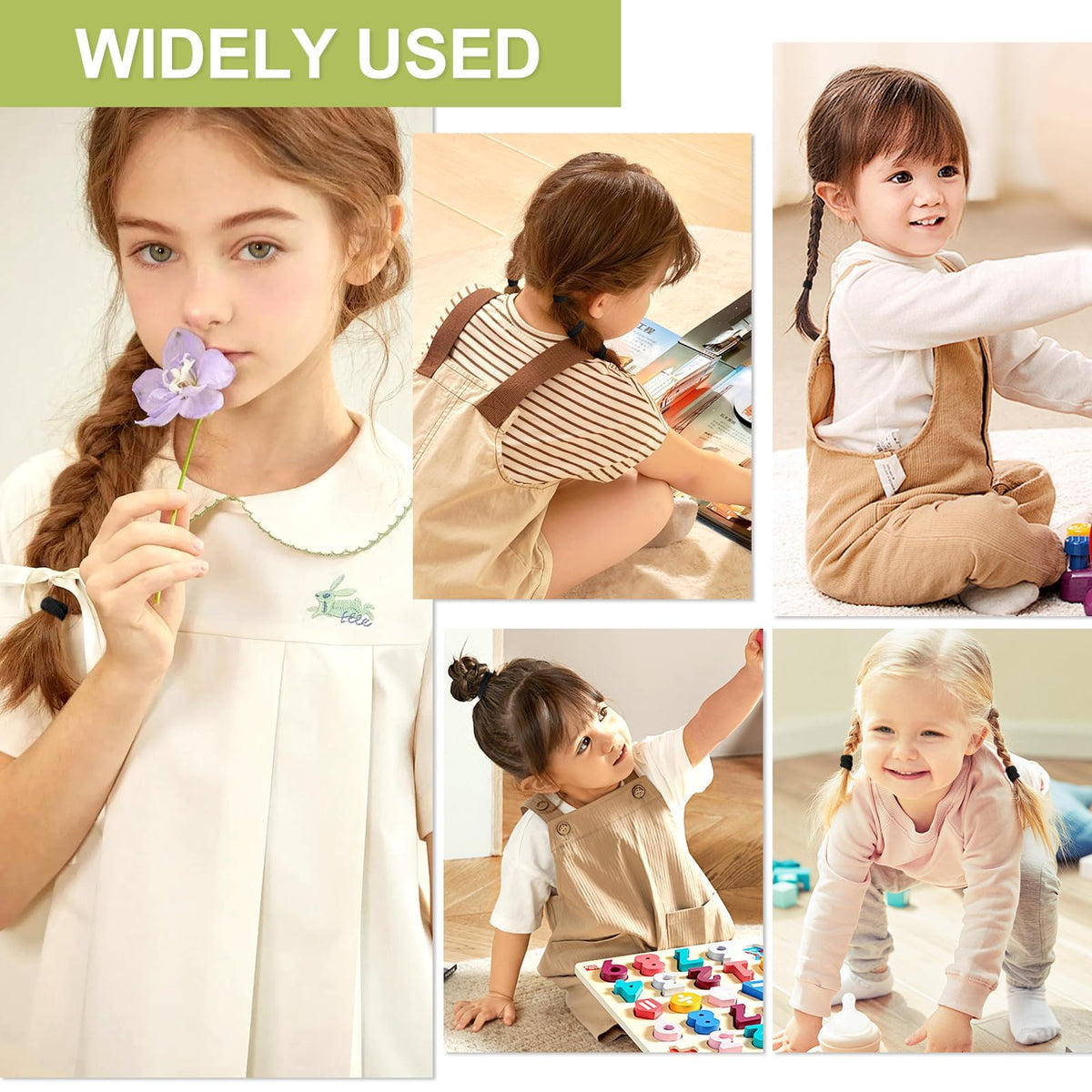 Hanyousheng 200 Pcs Baby Hair Bands, Multicolor Toddler Hair Bobbles, Baby Hair Bobbles, Toddler Hair Bands, Seamless Elastic HairBands, BabyHair Ties, for BabyGirls Kids Toddlers