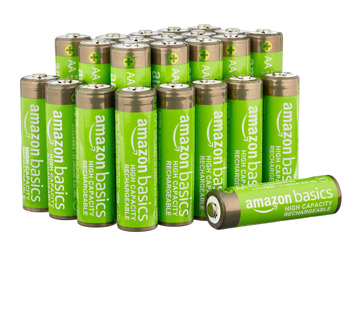 Amazon Basics 8-Pack Rechargeable AAA NiMH High-Capacity Batteries, 850 mAh, 1.2V, Recharge up to 500x Times, Pre-Charged