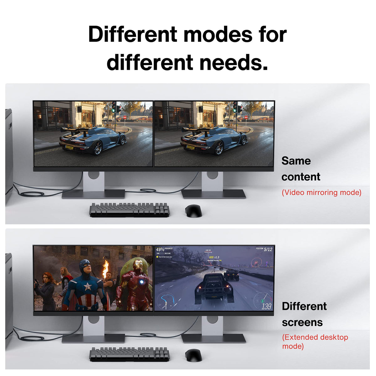 IVANKY VESA Certified DisplayPort Cable 2m DP to DP 4K@60Hz Gaming Monitor