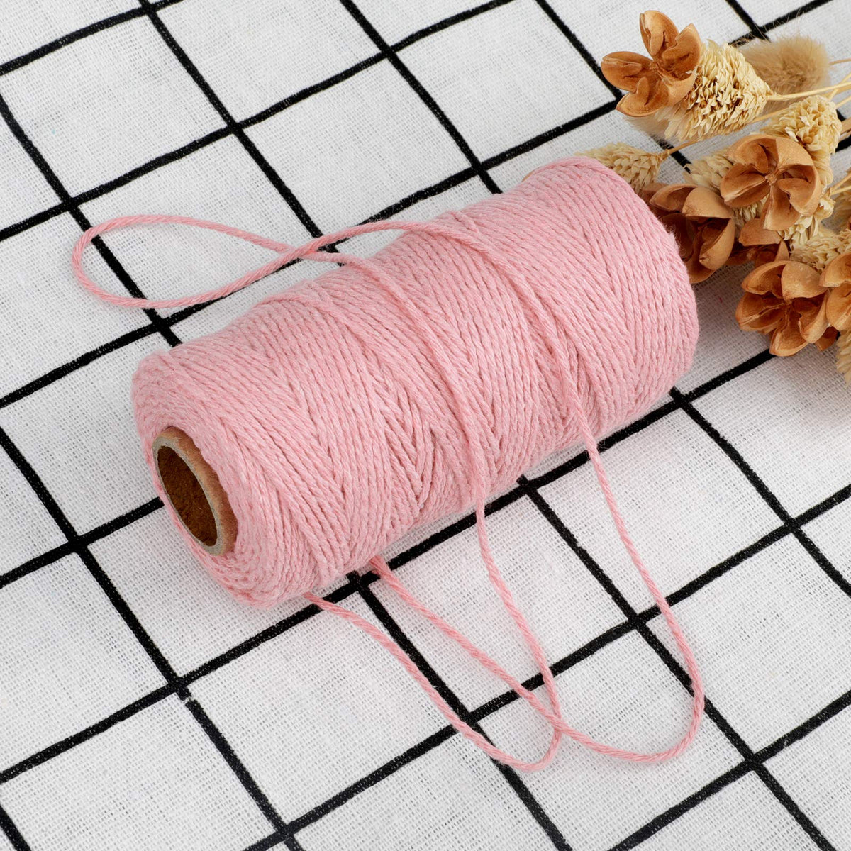 jijAcraft 4MM White Macrame Cord: 100M Cotton String Twine for Crafts