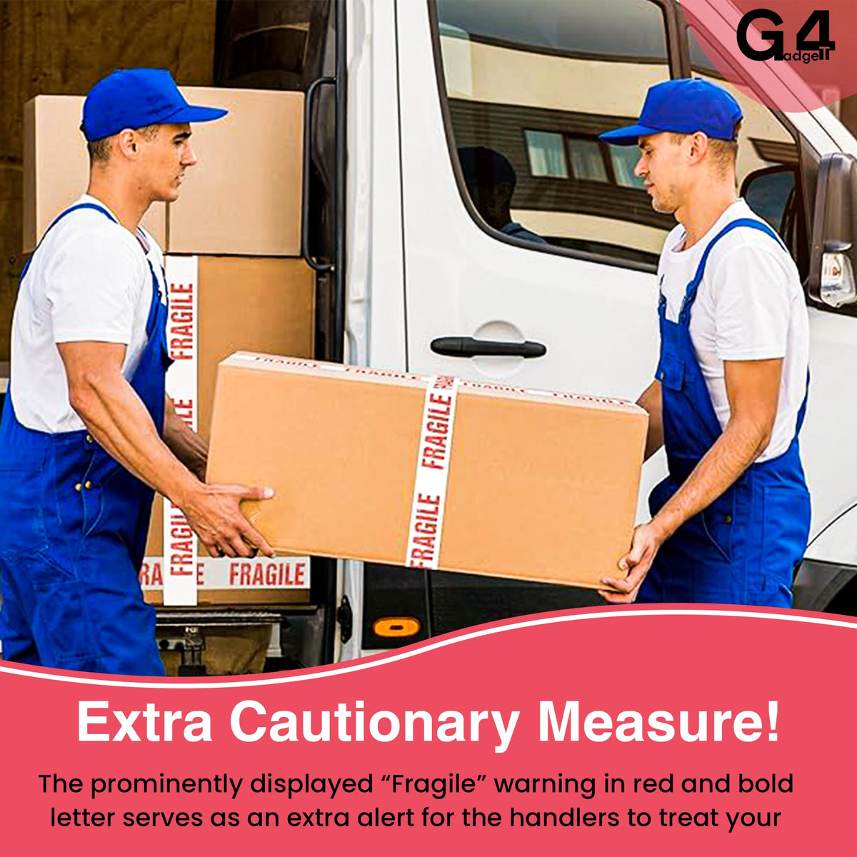 G4GADGET Pack of 3 Clear Packing Tape - Heavy Duty Transparent Tape 48mm x 66m - Ideal for Moving, Packing Boxes, and Secure Packaging