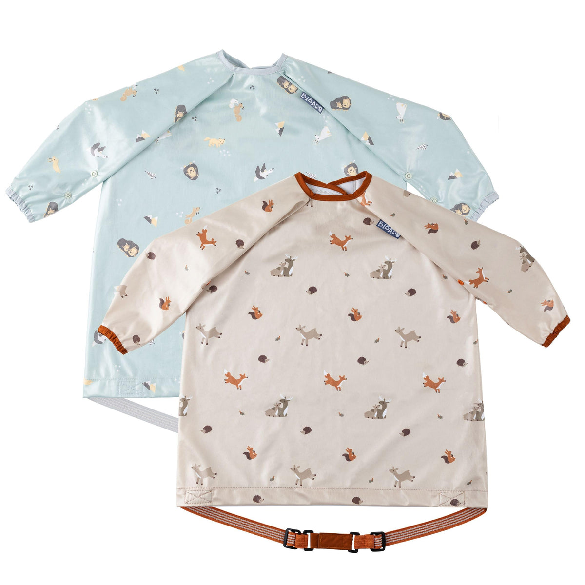 BIBaDO Long Sleeve Baby Bibs - Coverall Weaning Bib with Highchair Strap