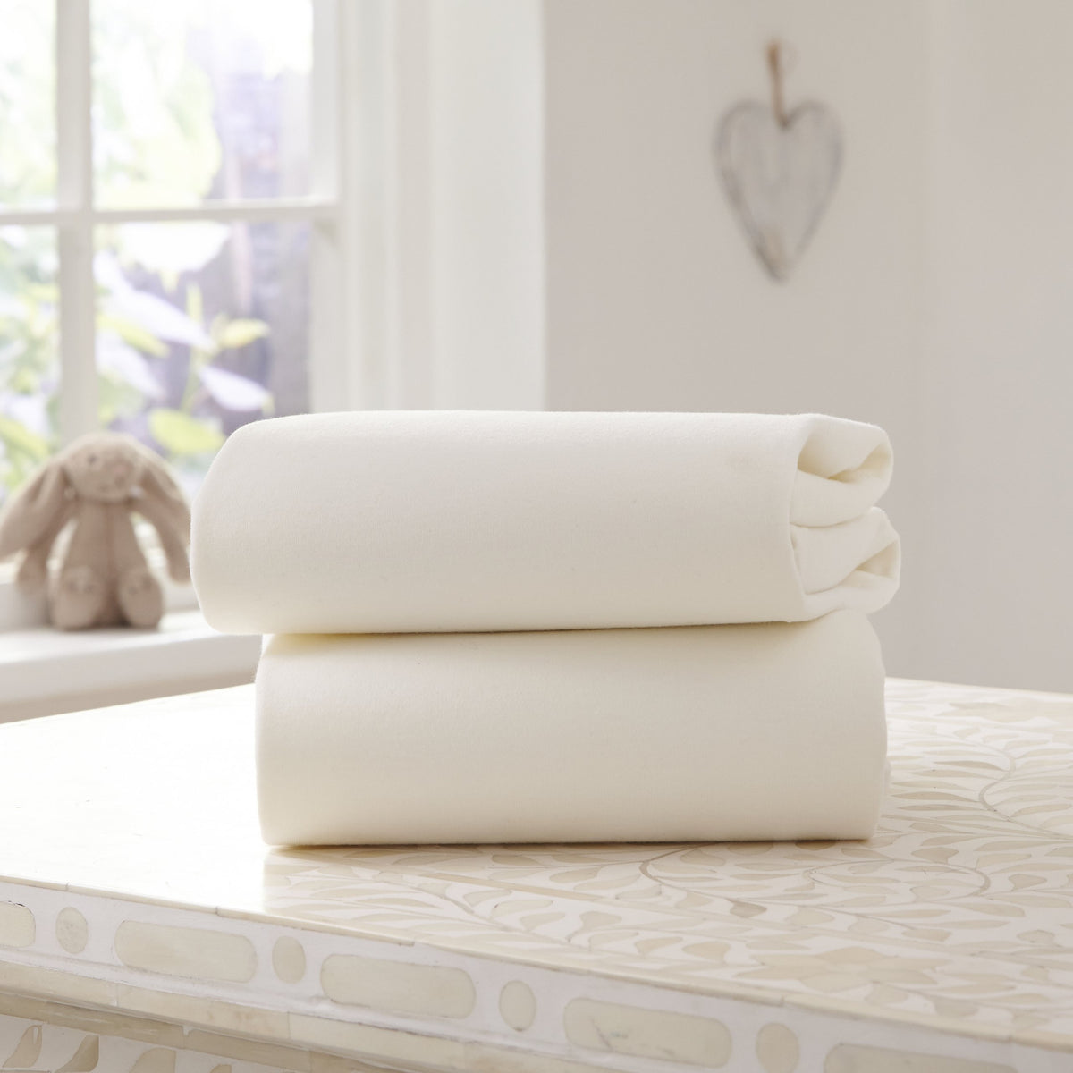 Clair de Lune 2 Pack Jersey Cotton Cot Bed Sheets 70 x 140 cm (Pink)
