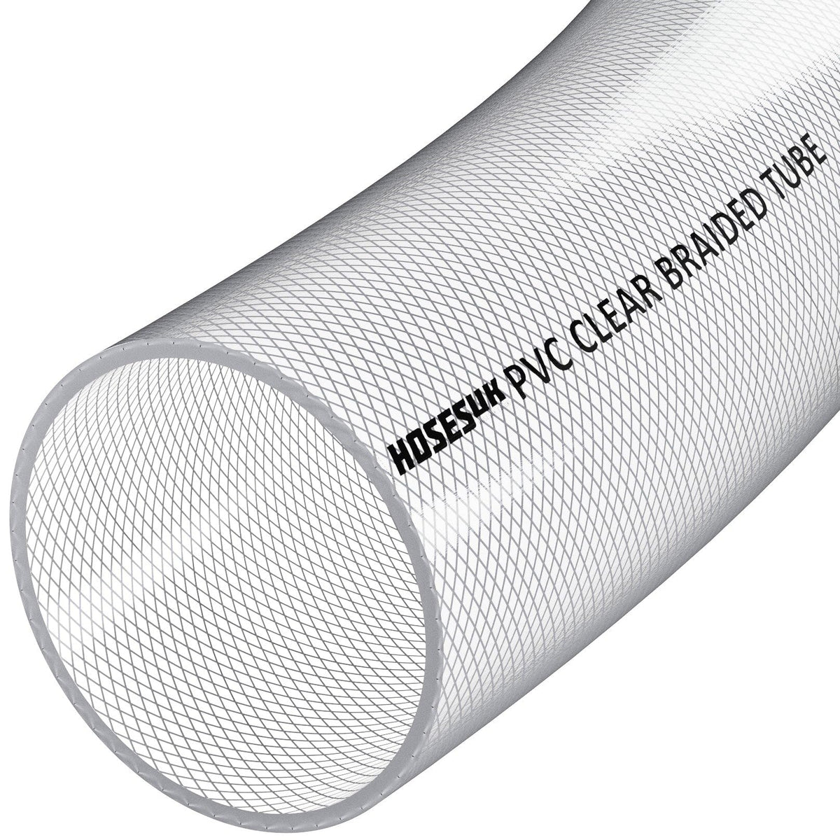 6mm (1/4") ID PVC Clear Reinforced Braided Air, Water, Oil, Gas, Food Flexible Plastic Hose Tube 22 Metres