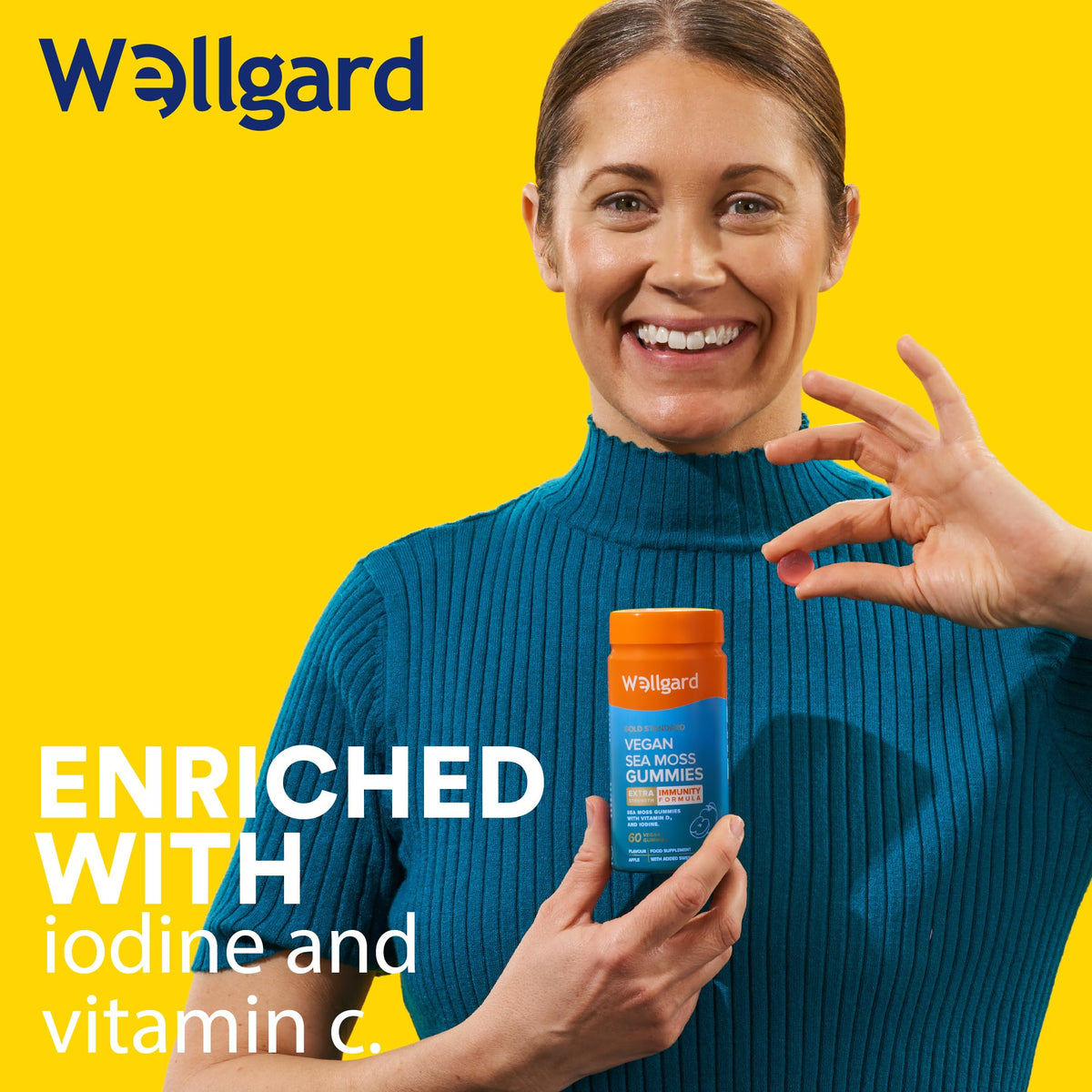 Wellgard Kids Calcium & D3 Gummies - 2 Month Supply - Vegan Chewable Calcium and Vitamin D3 Gummies, Mixed Berry Flavour