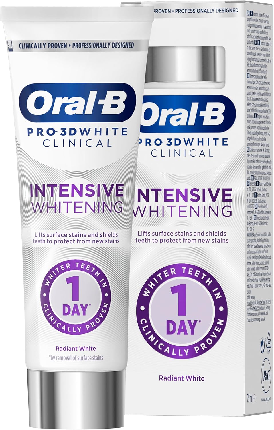 Oral-B Pro-3D White Clinical Intensive Whitening Toothpaste, 75ml