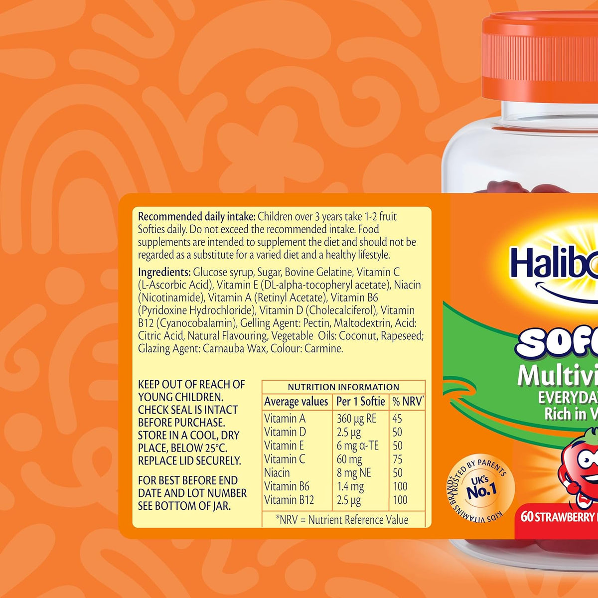 Haliborange Kids Multivitamin Fruit Softies, 60 Chewable Vitamins