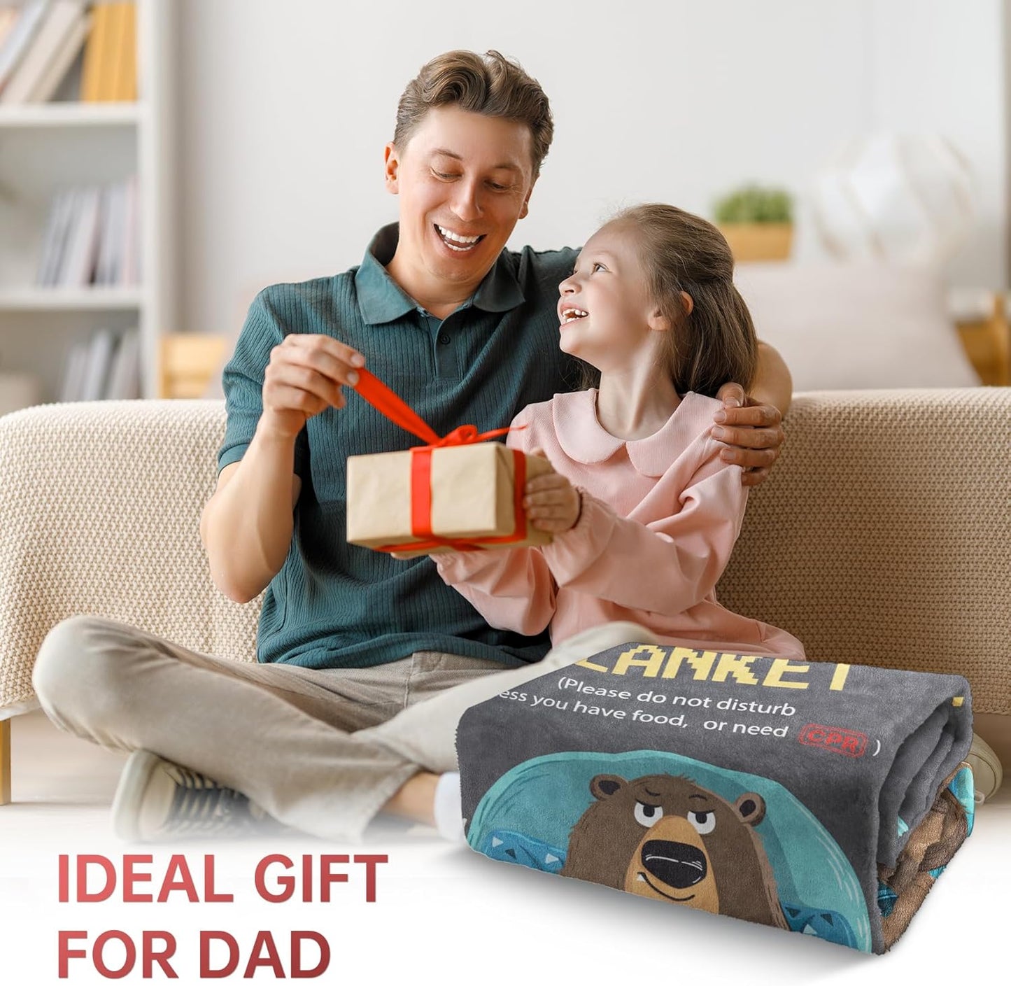 Dad Gifts, Dad Birthday Gifts, Blanket Gift for Daddy from Daughter or Son, Daddy Present for Father's Day, Fluffy Blanket for Father, 50 x 60 in