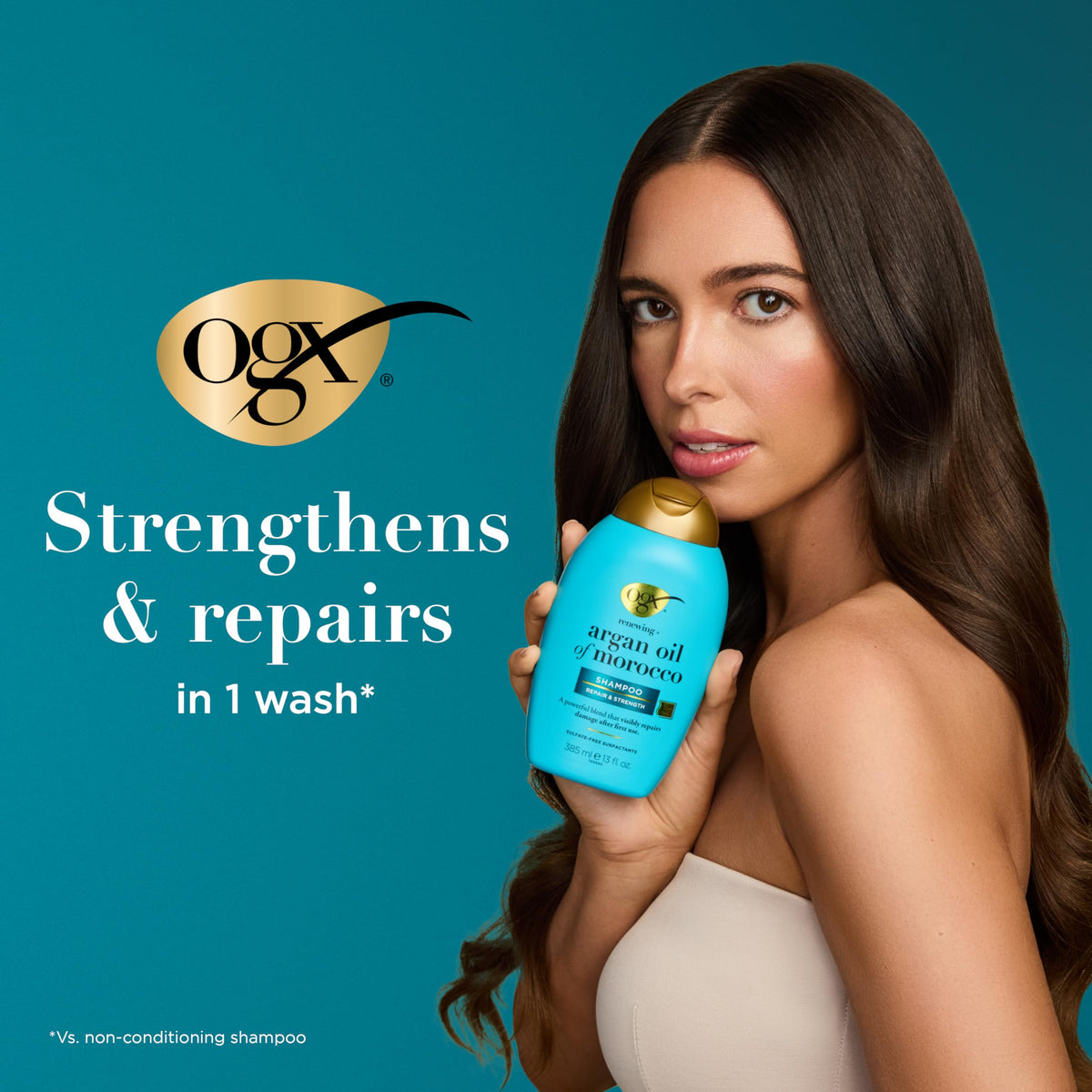 OGX Argan Oil of Morocco Sulfate Free Shampoo for Dry Hair, 385ml (Pack of 3)