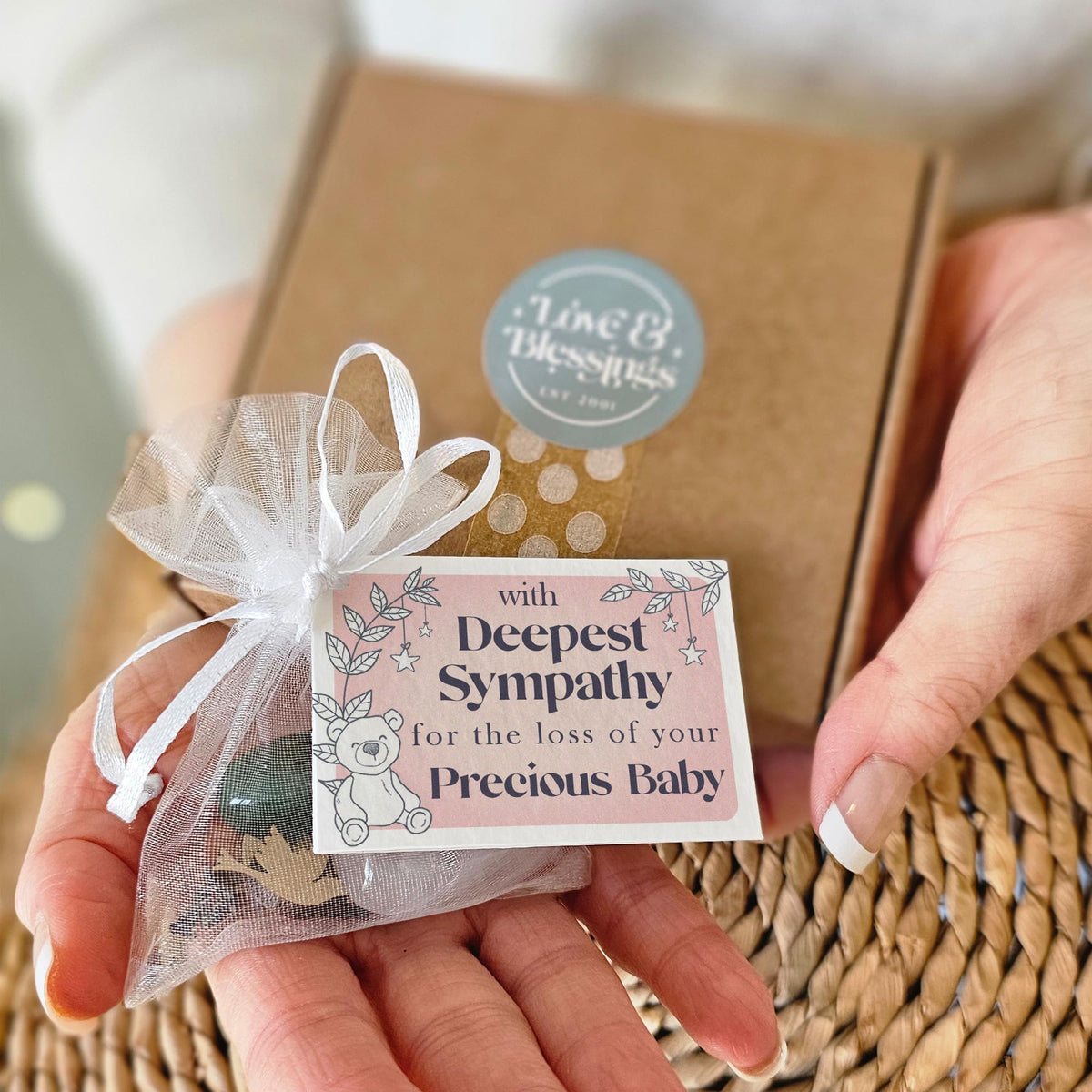 Loss of Nan - Deepest Sympathy gemstone gift bag with mini card