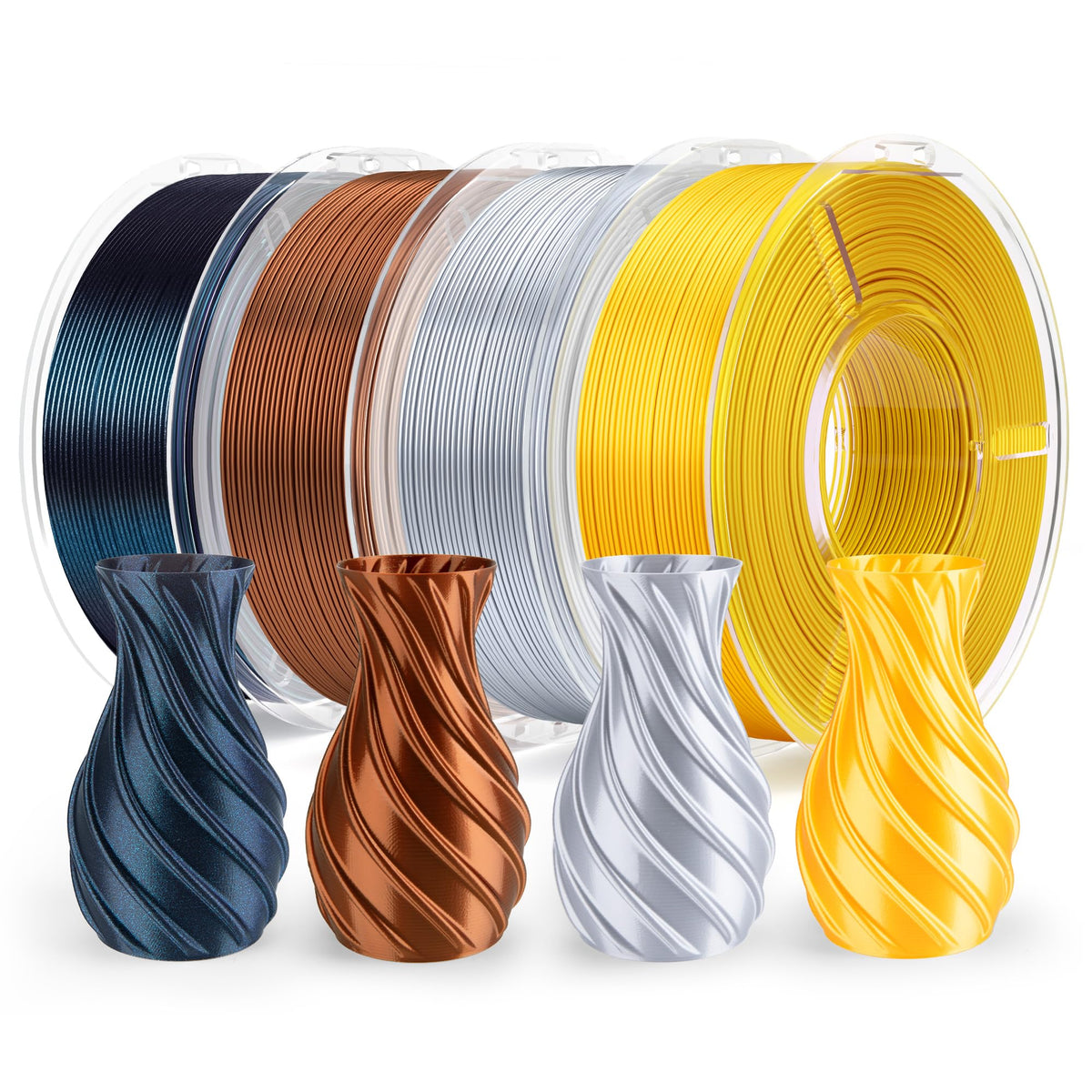 ELEGOO Silk PLA Filament 1.75mm Blue Purple 1KG, Shiny Dual Colours 3D Filament Dimensional Accuracy +/- 0.05mm, 1kg Spool(2.2lbs) Fits for Most FDM 3D Printers