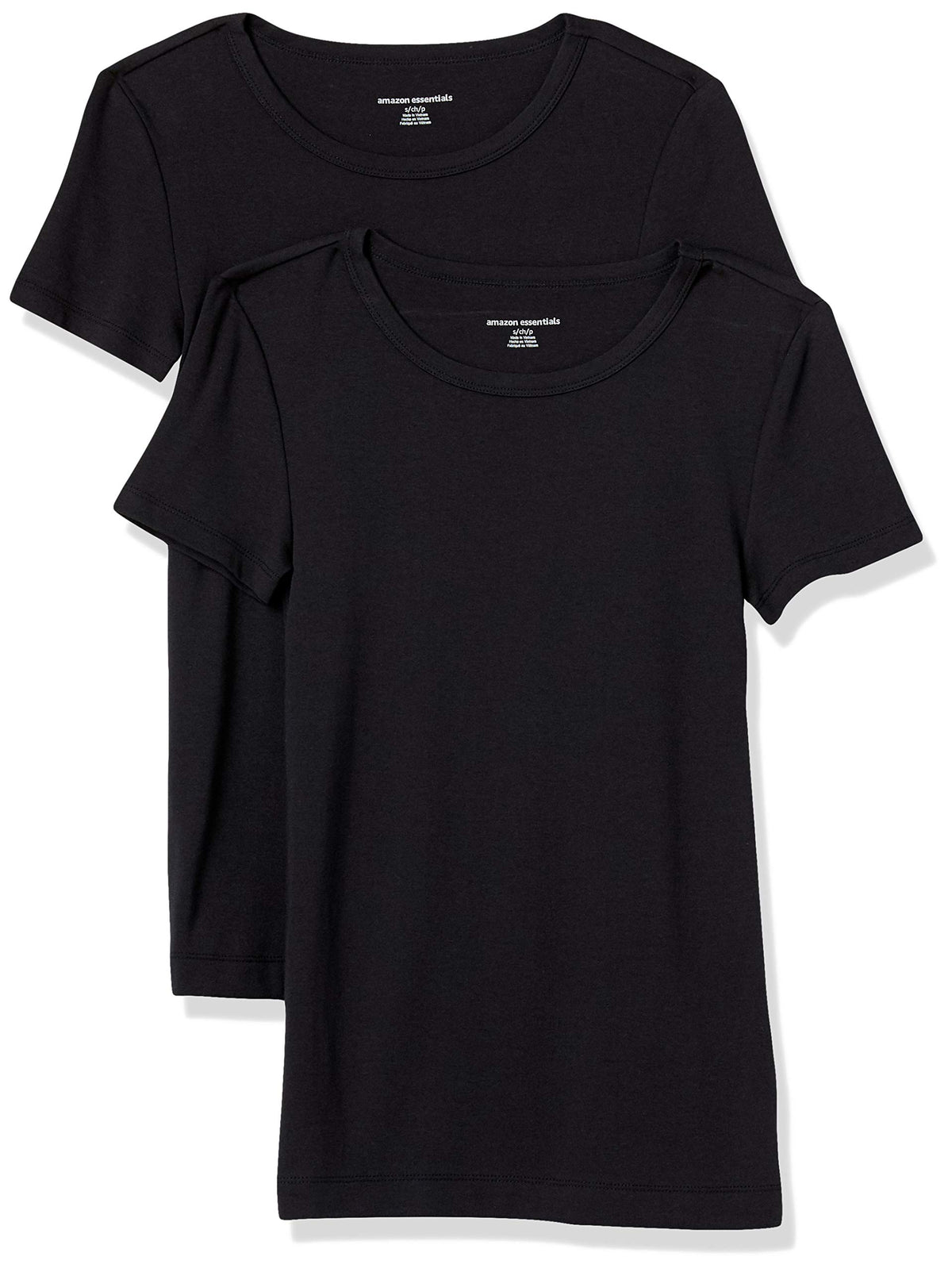 Amazon Essentials Women's Slim-Fit Short-Sleeve Crewneck T-Shirt, Pack of 2