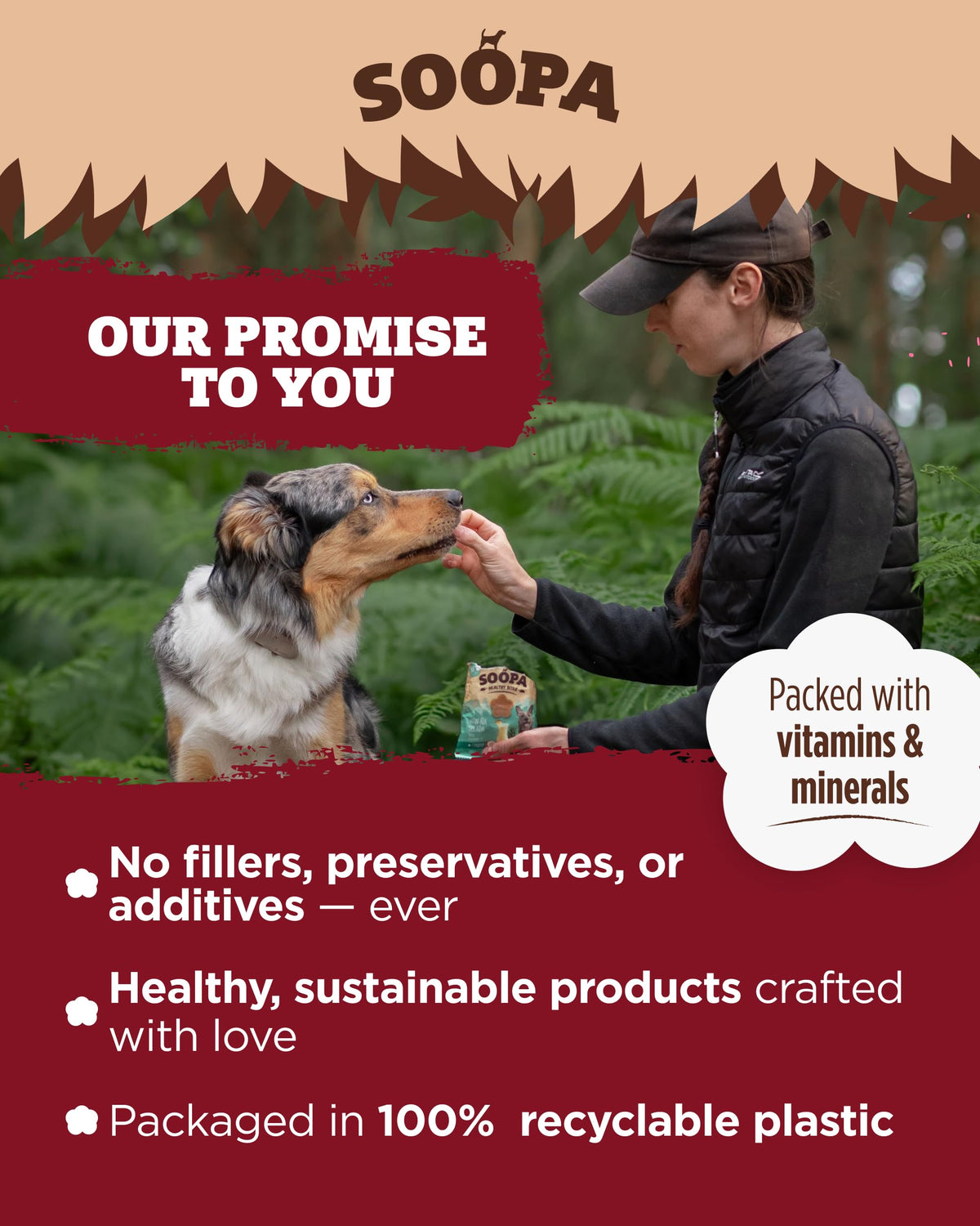 Soopa Strawberry Dog-Quiri Healthy Bites, Dog Training Treats, 50 g, 1-Pack