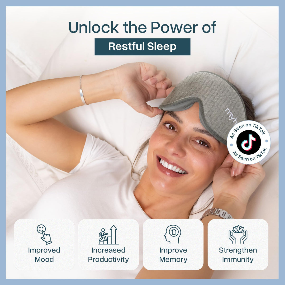 MyHalos Blackout Sleep Mask, Eye Mask for Sleeping, Zero Pressure, Travel