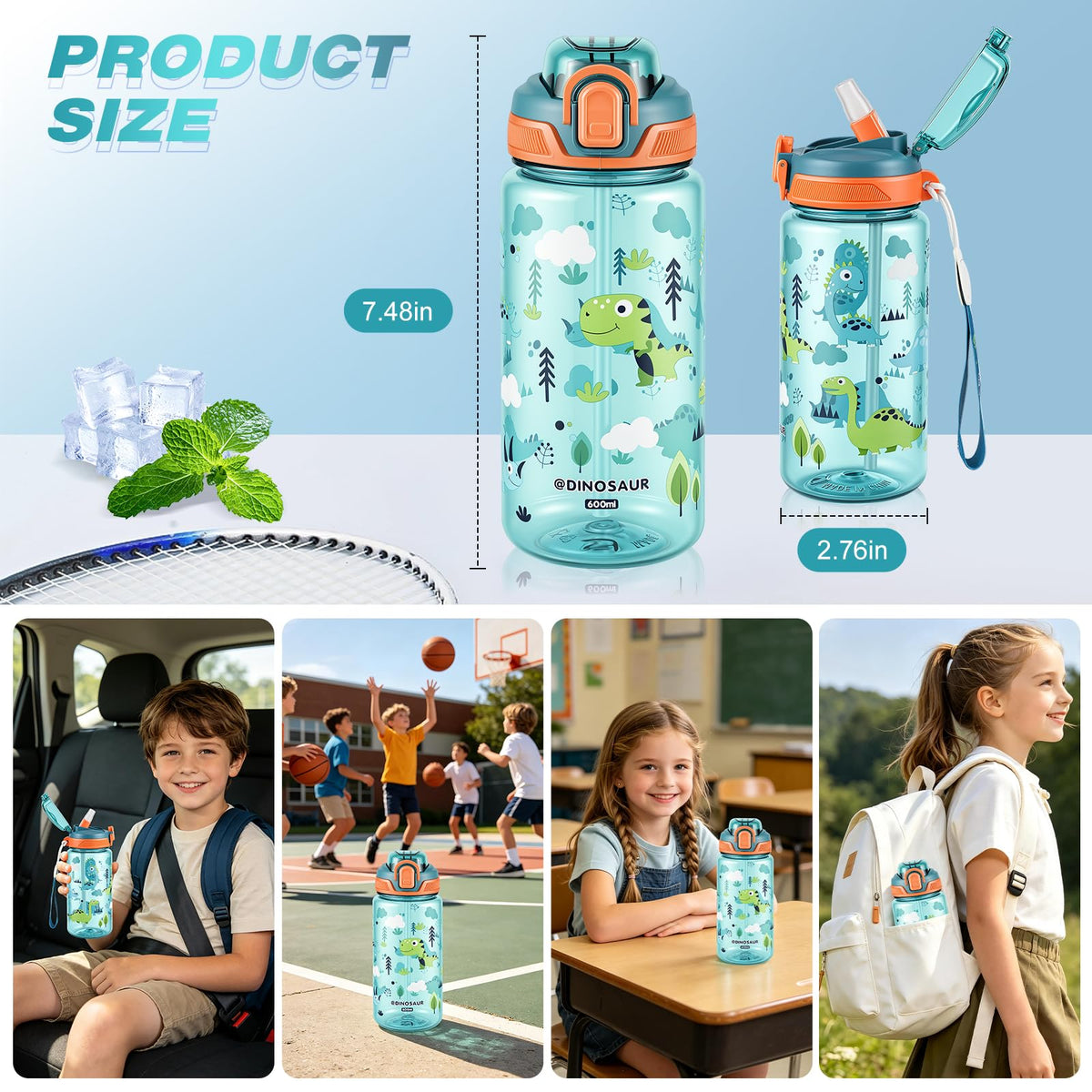 SEASEVEN Flat Water Bottle 750ML for Gym,School Office(Flat Pink)