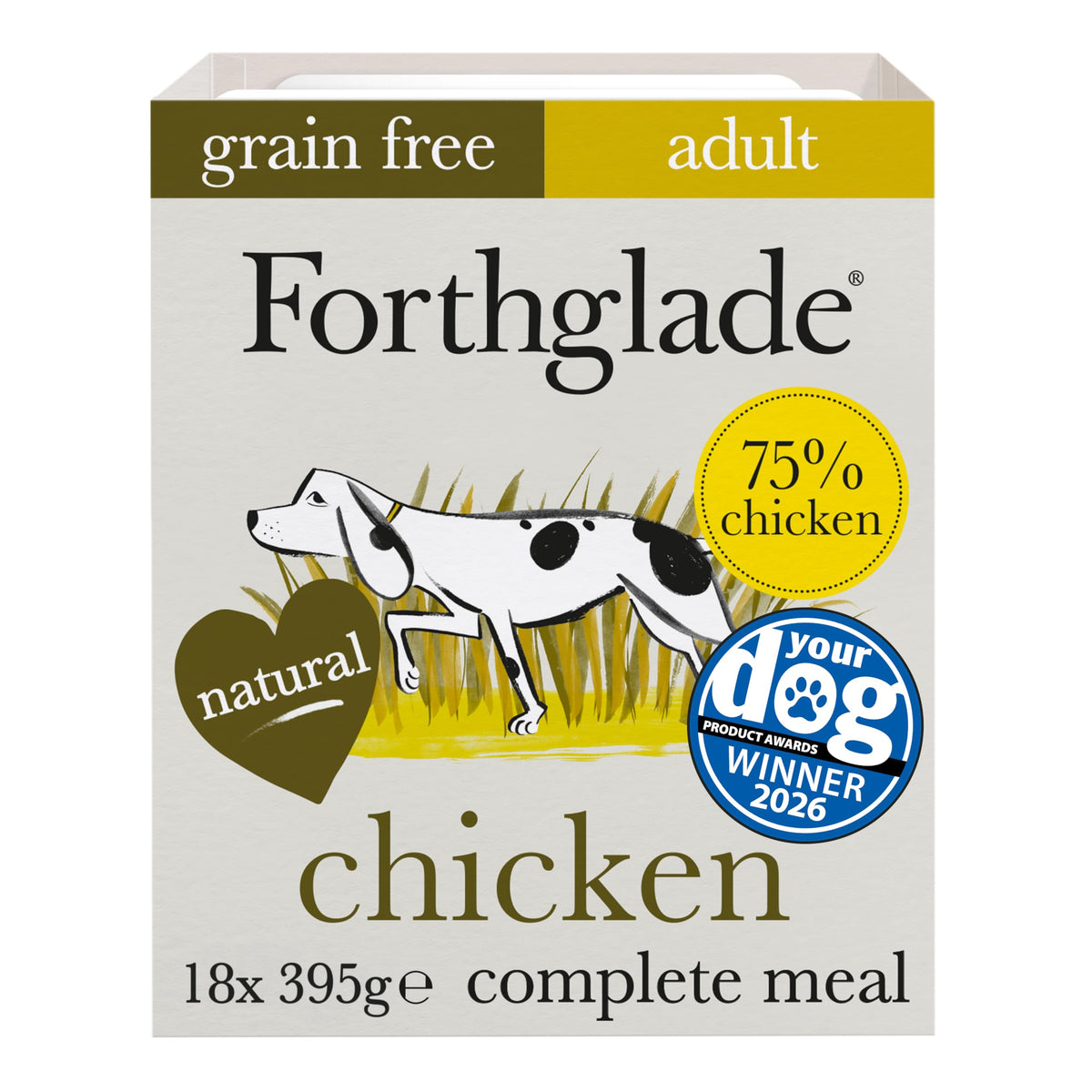 Forthglade Wet Dog Food (18 x 395g Trays) - Grain Free & Hypoallergenic Dog Food, Adult 1 Year+, Lamb with Vegetables, Complete Stomach Sensitive Meals with Natural Ingredients