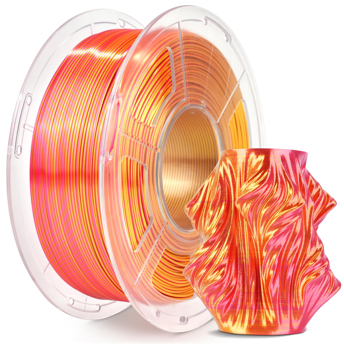 SUNLU Silk PLA+ Filament, Shiny Metallic Silk 3D Filament 1.75mm
