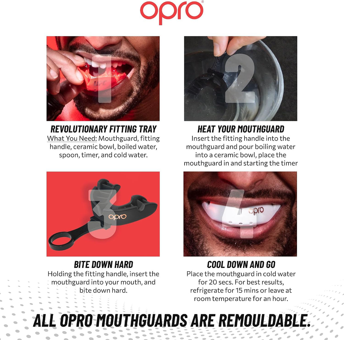 OPRO Bronze Level Mouthguard Essential Fit – Gum Shield Adult and Kids – OPRO Mouth Guard Boxing and MMA, Easy Self-Fit Gum Shield Rugby and Hockey – Enhanced Protection with Dental Warranty