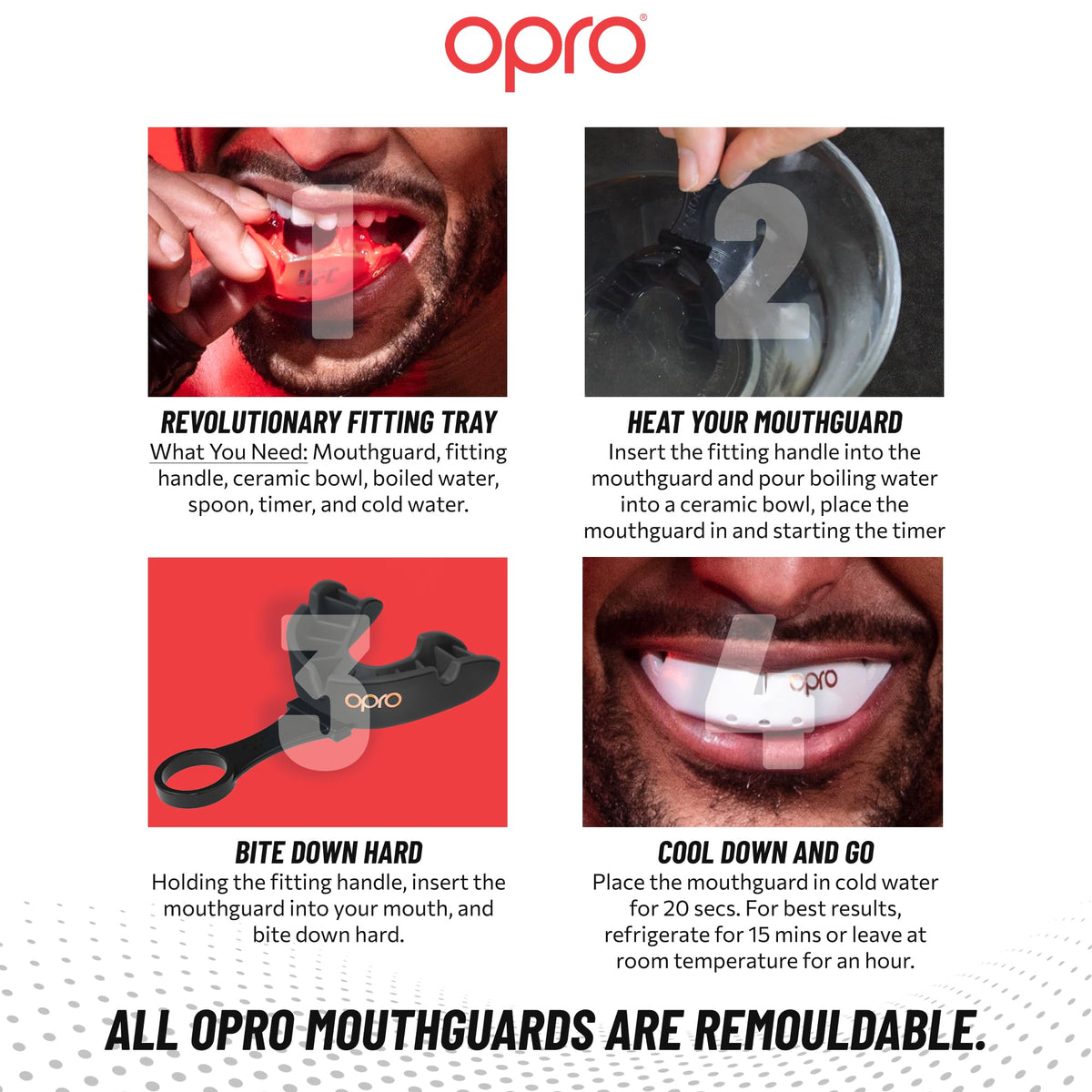 OPRO Bronze Level Mouthguard Essential Fit – Gum Shield Adult and Kids – OPRO Mouth Guard Boxing and MMA, Easy Self-Fit Gum Shield Rugby and Hockey – Enhanced Protection with Dental Warranty
