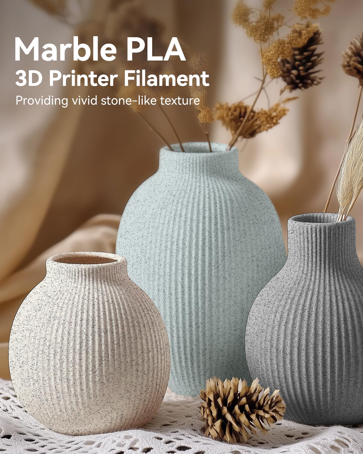 SUNLU 4KG Silk 2.0 PLA Filament 1.75, Gold+Silver+Titanium Steel+Copper Red
