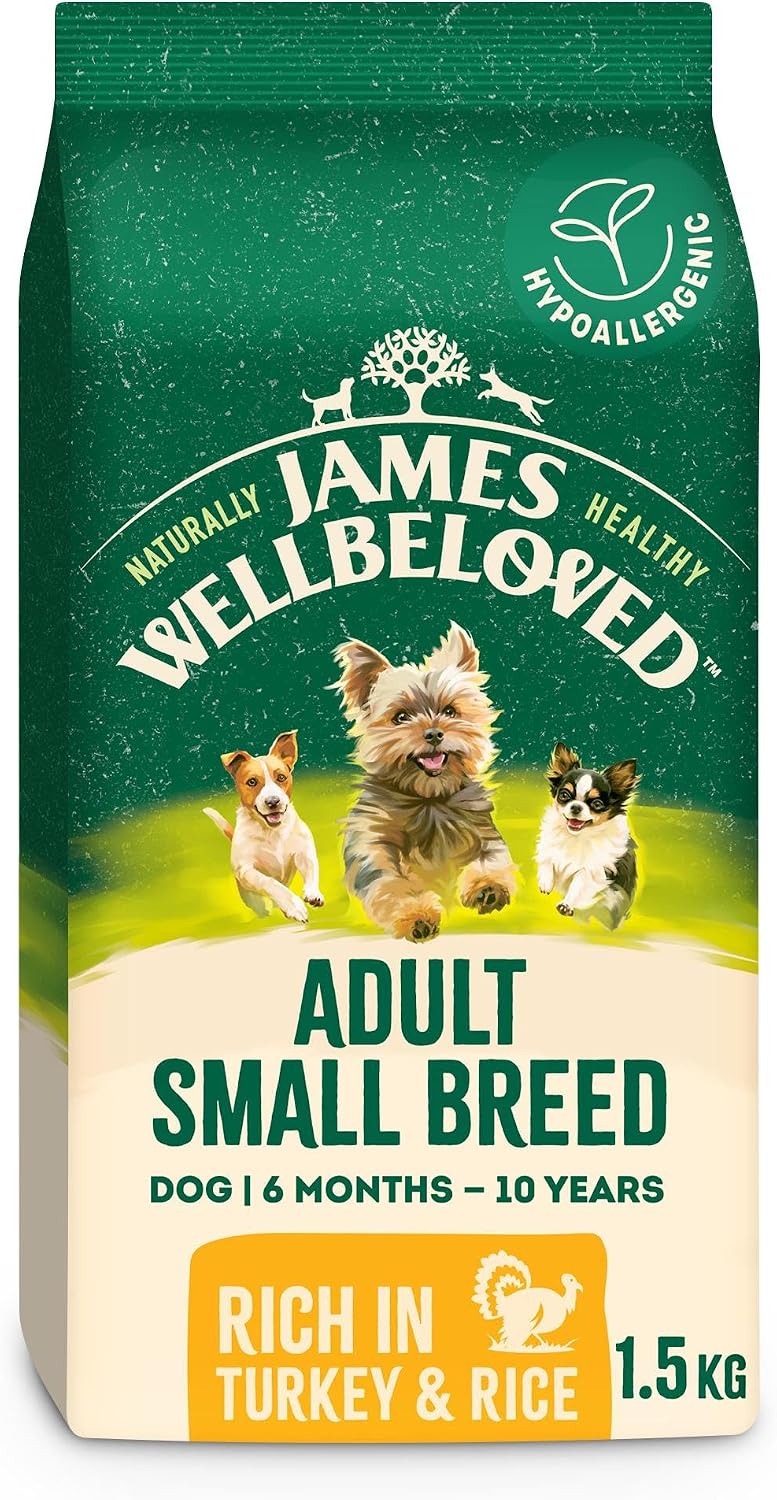 James Wellbeloved Hypoallergenic Dry Dog Food for Adult Small Breed Turkey & Rice 1.5 kg
