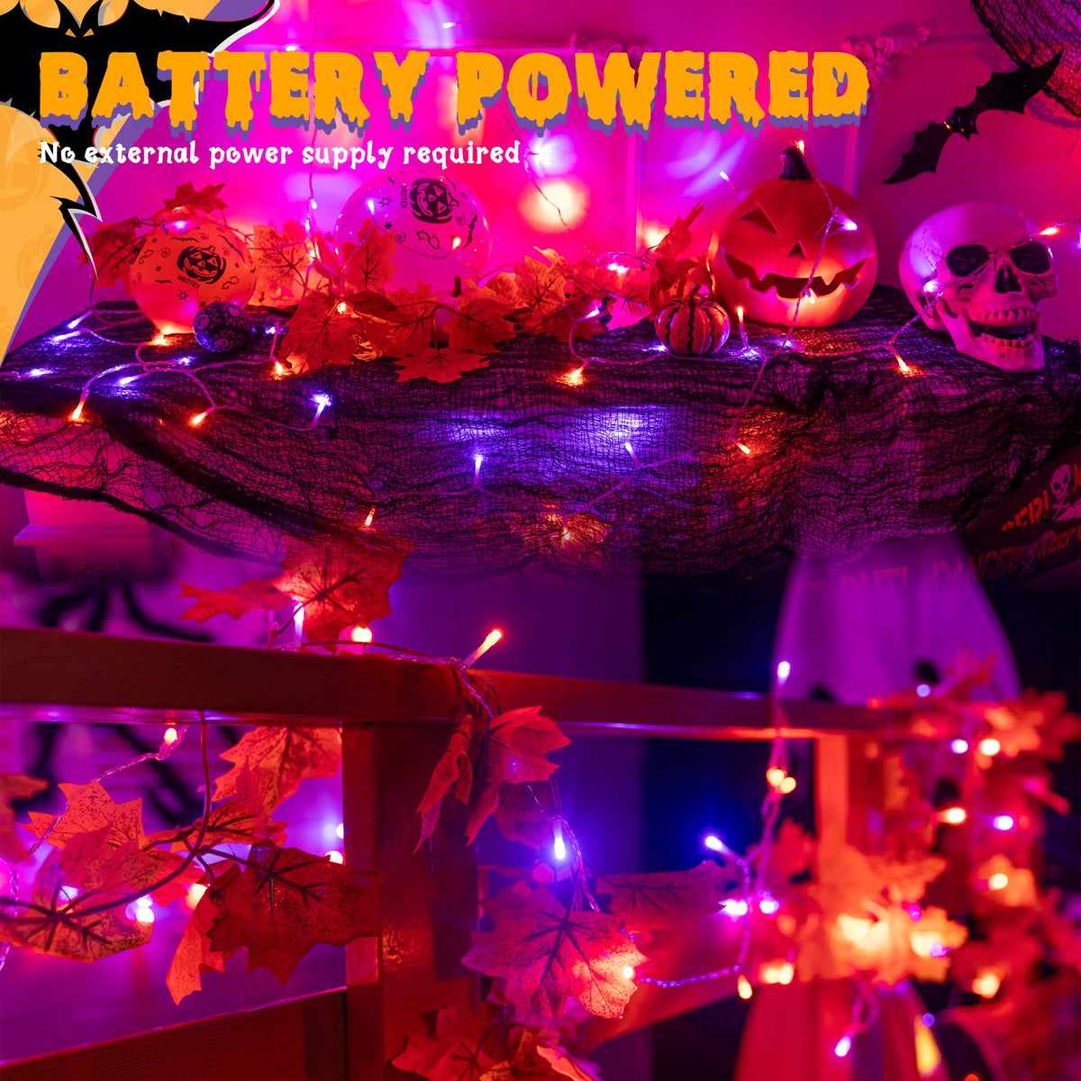 Ollny Fairy Lights Battery Operated, 10m 100 LEDs Bright Battery Powered String Lights, Cool White Outside Christmas Lights Waterproof with 8 Modes/Timer for Indoor Outdoor Bedroom Garden Decorations