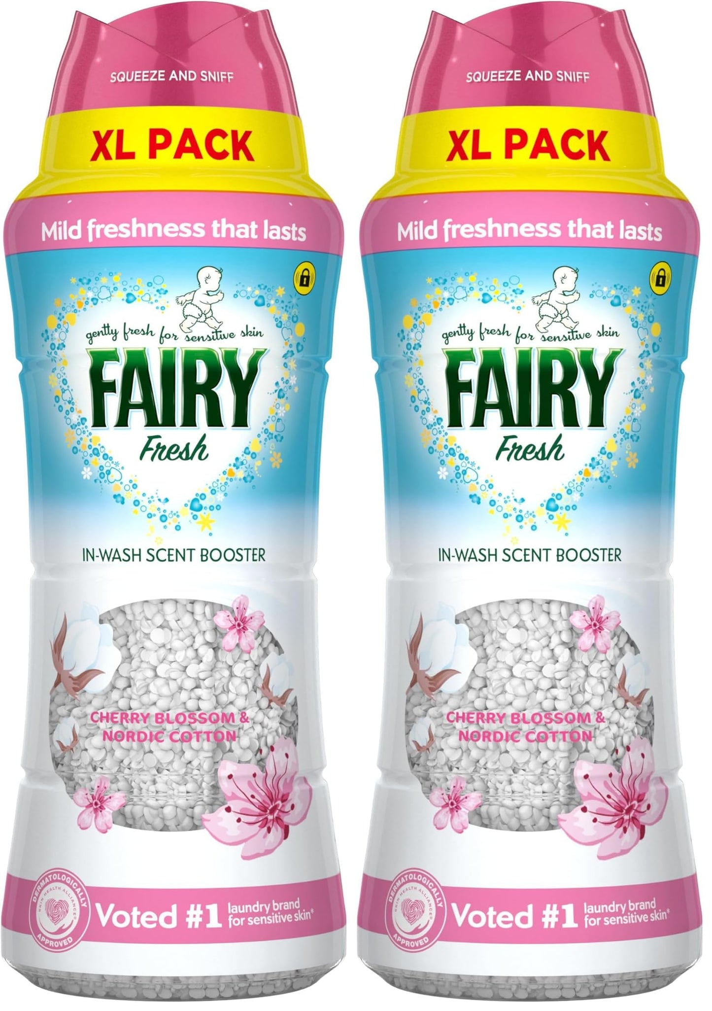Fairy In-Wash Scent Booster 495g, Cherry Blossom & Nordic Cotton, Mild Freshness that Lasts, Voted No1 for Sensitive Skin