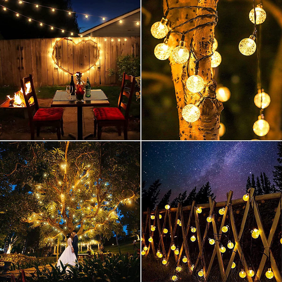 Lezonic Solar String Lights Outdoor, 50LED 7M/23Ft Solar Fairy Lights