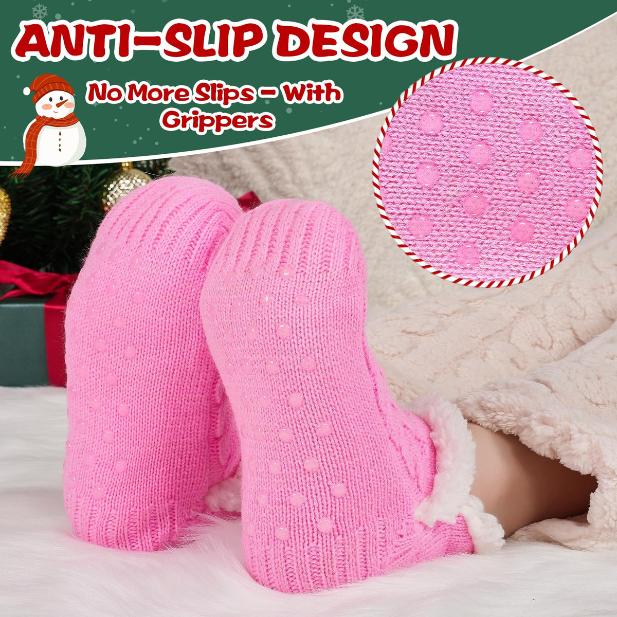 Niorasen Fluffy Slipper Socks Women Men, Winter Gift for Her, UK 4-9