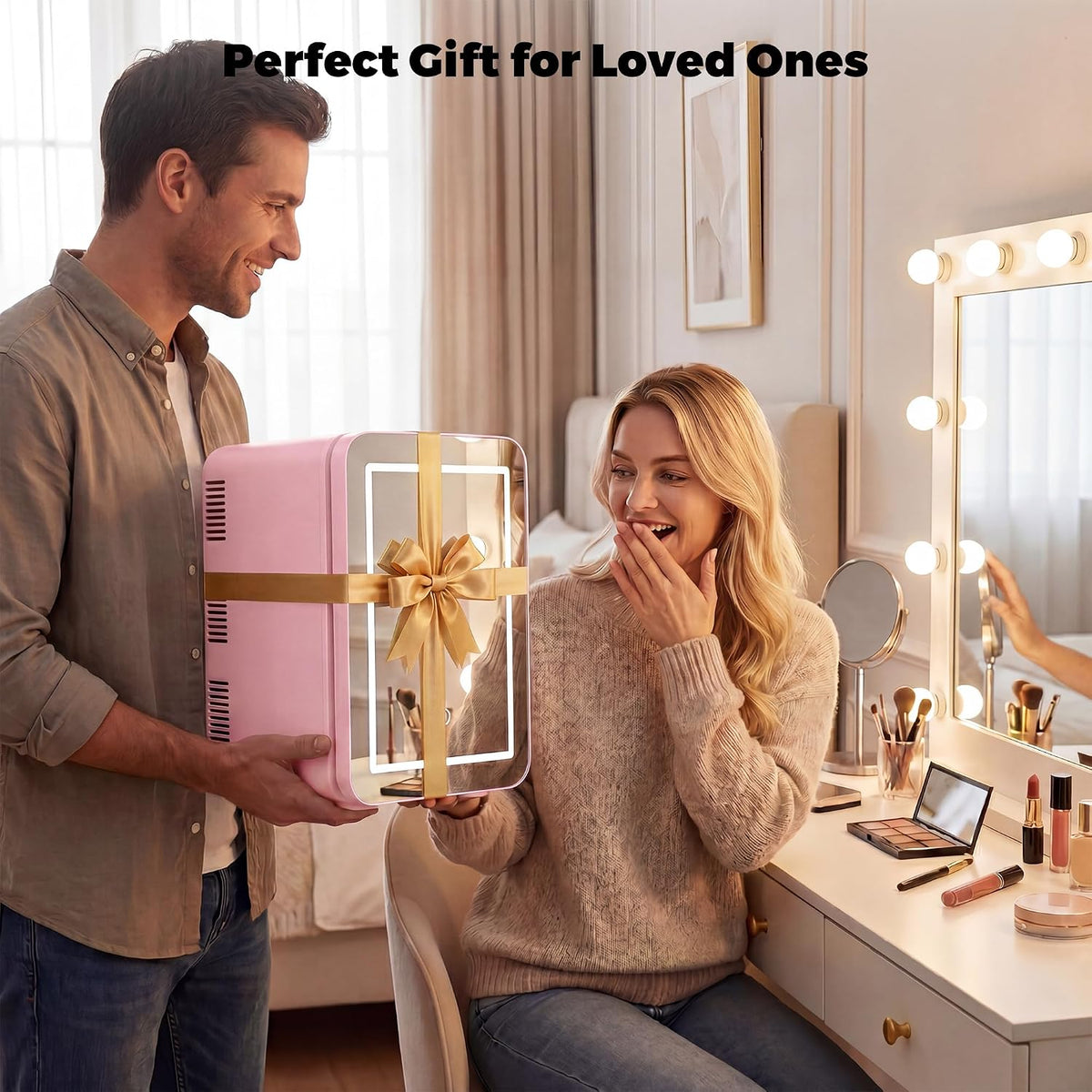 6L Skincare & Makeup Mini Fridge, Cooler & Warmer with LED Mirror