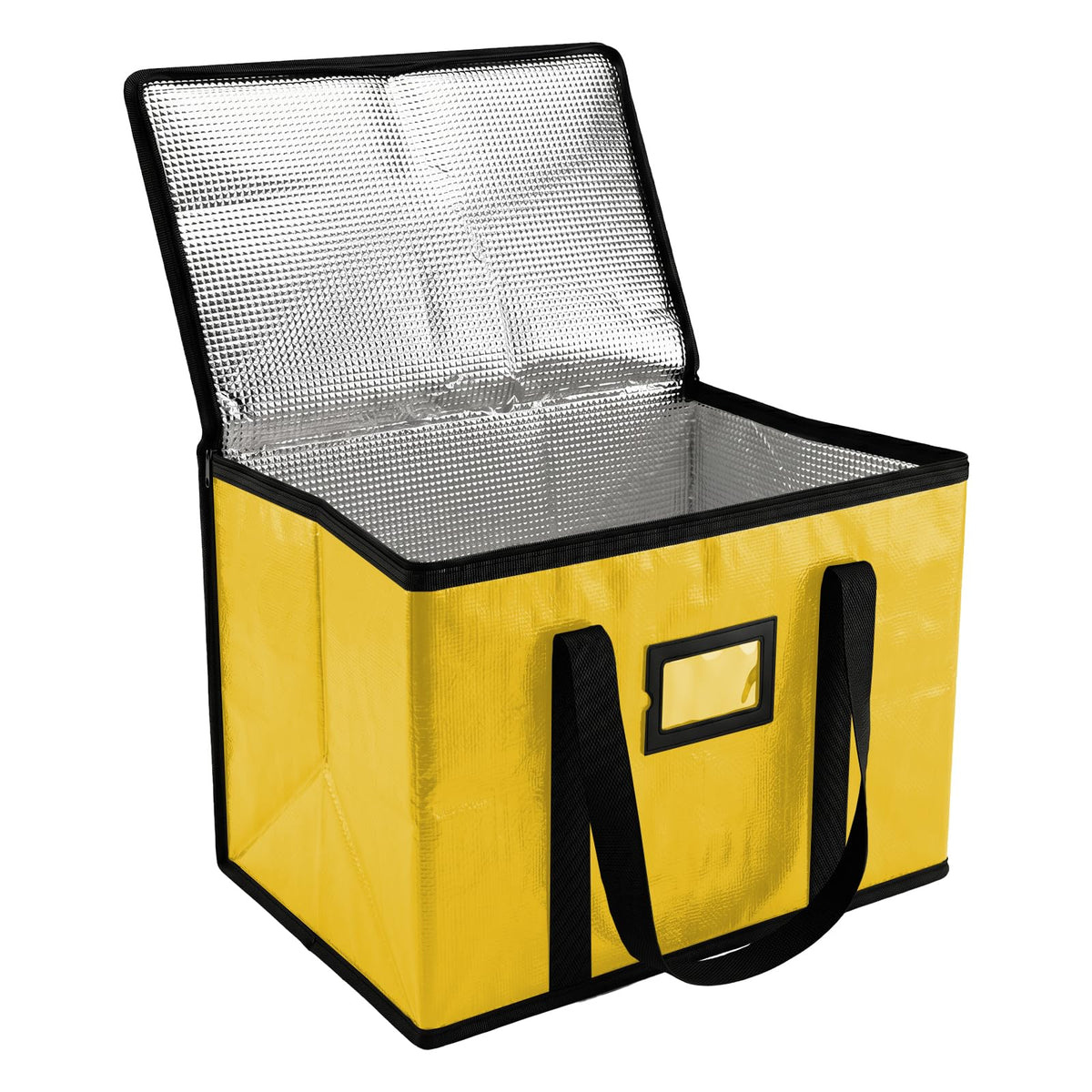 40L Insulated Thermal Food Delivery Bag for Hot & Cold Meals, Large Foldable Cooler with Insulation for Picnic, Camping, Lunch & Outdoor Use (Black)