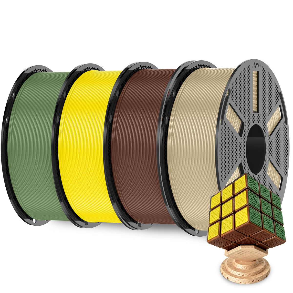 JAYO PLA+ 3D Printing Filament 1.75 mm, 1.1KG (2.4lbs) Spool Black