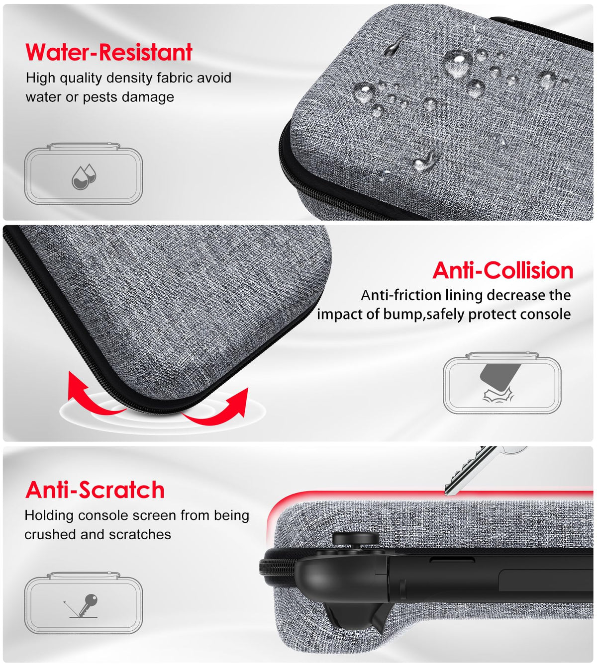 ivoler Carry Case for Nintendo Switch 2 (2025 Model) – Protective Portable Hard Shell Pouch Carrying Travel Game Bag for Nintendo Switch 2 Accessories Holds 12 Game Cartridge– Black