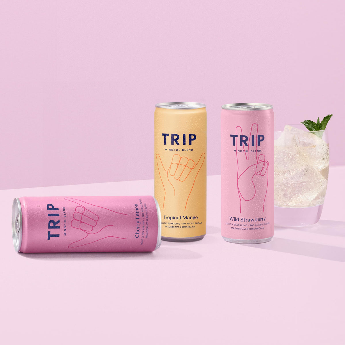 TRIP Calm Magnesium Drink, Sparkling Mocktail, Ultimate Sampler Mix, 12pack