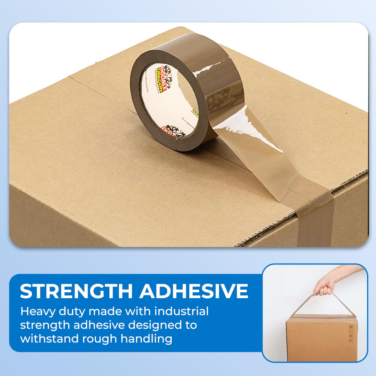 Double Dragon Extra Thick Fragile Printed Tape – 48mm wide, 66m long (Pack of 3) | Tear-Resistant, High-Tack & Long-Lasting | Ideal for Packing, Moving, Shipping, Labelling | Fits Dispensers etc