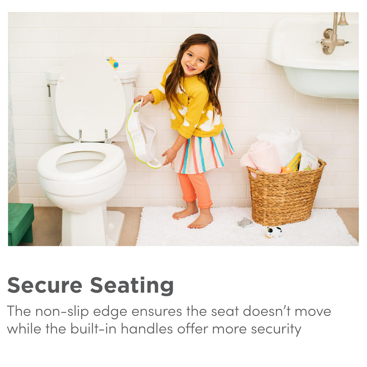 Munchkin Sturdy Potty Seat | Potty Training Toilet Seat with Handles and Legs | Ideal for Toddler and Children | Grey