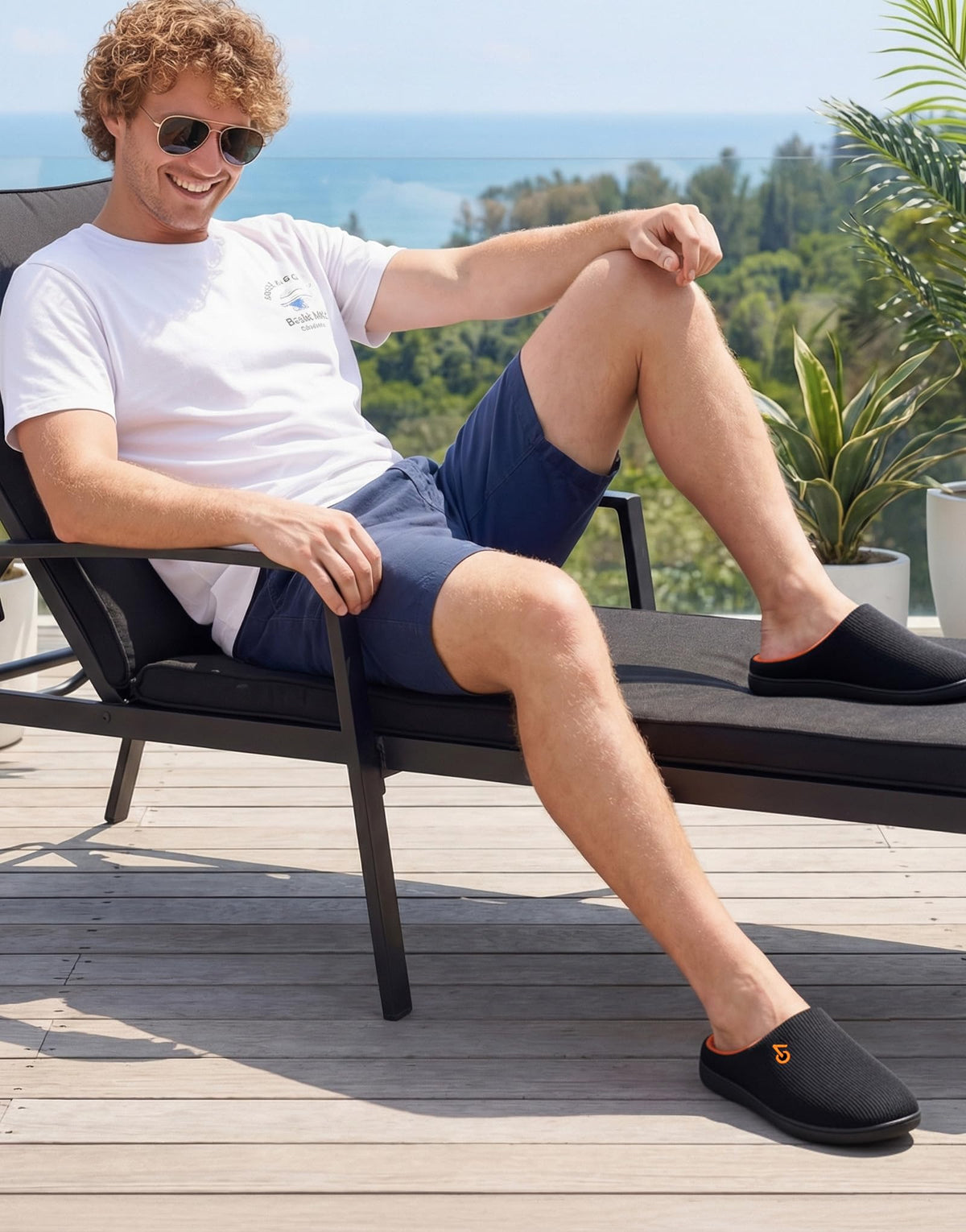 VeraCosy Men's Two-Tone Memory Foam Slippers